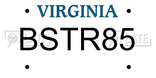BSTR85 Virginia License Plate