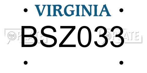 BSZ033 Virginia License Plate
