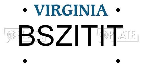 BSZITIT Virginia License Plate