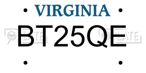 BT25QE Virginia License Plate