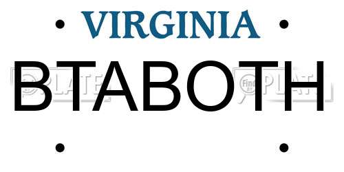 BTABOTH Virginia License Plate