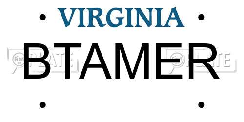 BTAMER Virginia License Plate