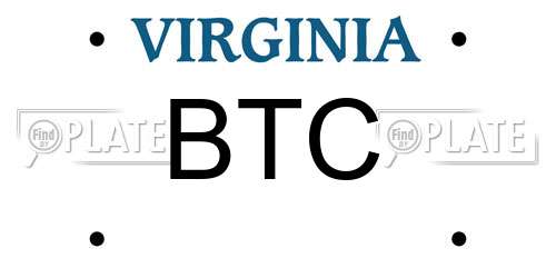 BTC Virginia License Plate