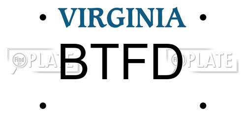 BTFD Virginia License Plate
