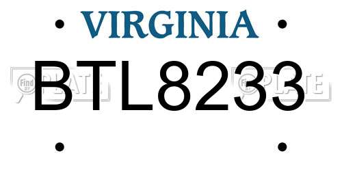 BTL8233 Virginia License Plate