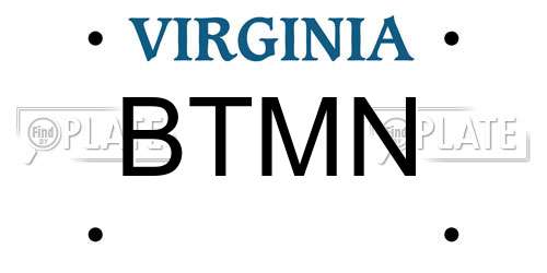 BTMN Virginia License Plate