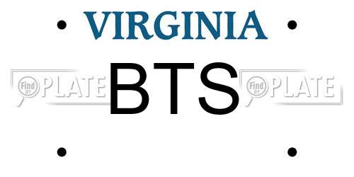 BTS Virginia License Plate