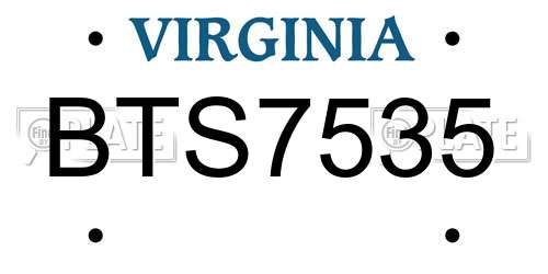 BTS7535 Virginia License Plate