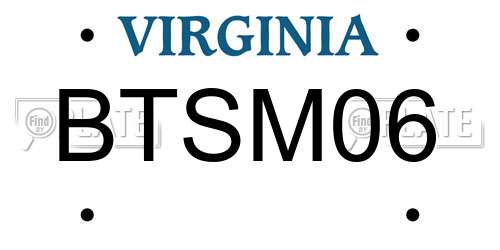 BTSM06 Virginia License Plate