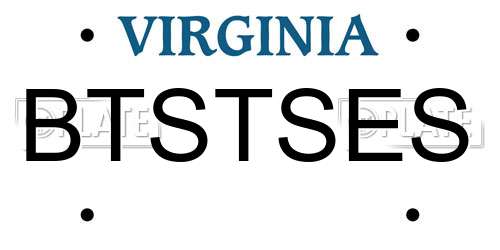 BTSTSES Virginia License Plate