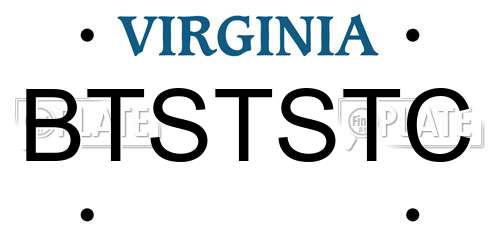 BTSTSTC Virginia License Plate
