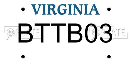 BTTB03 Virginia License Plate