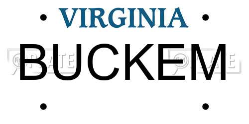 BUCKEM Virginia License Plate