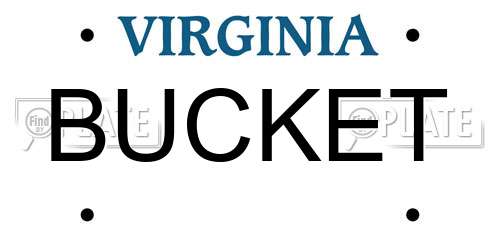 BUCKET Virginia License Plate