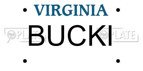 BUCKI Virginia License Plate
