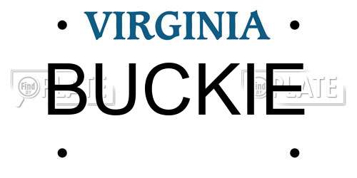 BUCKIE Virginia License Plate