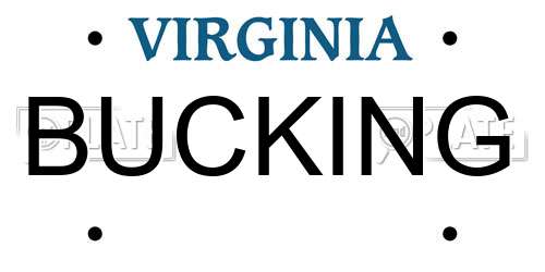 BUCKING Virginia License Plate
