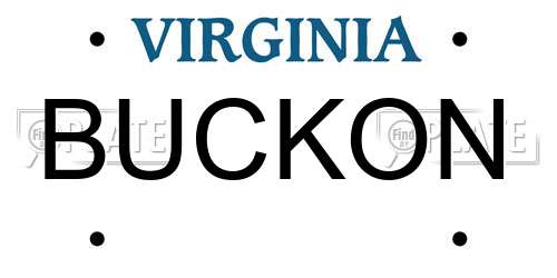 BUCKON Virginia License Plate