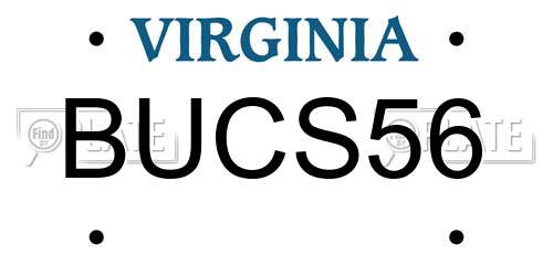 BUCS56 Virginia License Plate