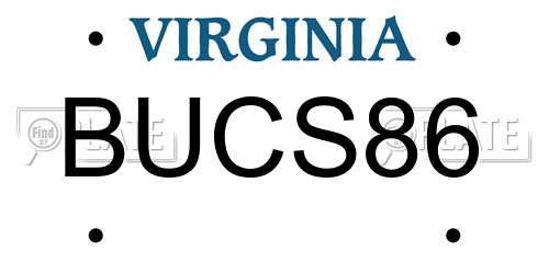 BUCS86 Virginia License Plate