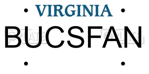 BUCSFAN Virginia License Plate