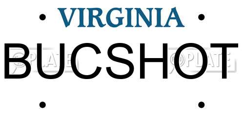 BUCSHOT Virginia License Plate