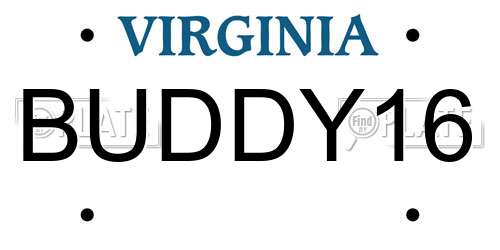 BUDDY16 Virginia License Plate