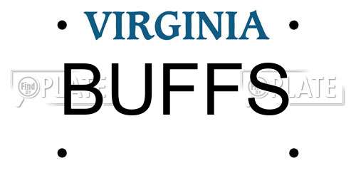 BUFFS Virginia License Plate