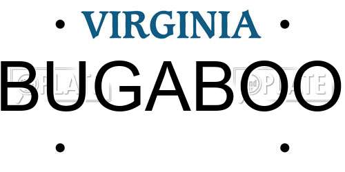 BUGABOO Virginia License Plate