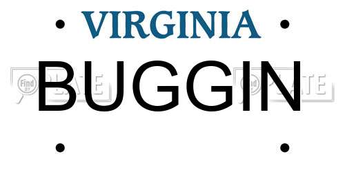 BUGGIN Virginia License Plate