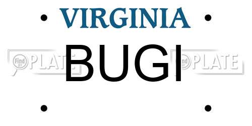 BUGI Virginia License Plate