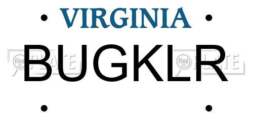 BUGKLR Virginia License Plate