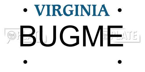 BUGME Virginia License Plate