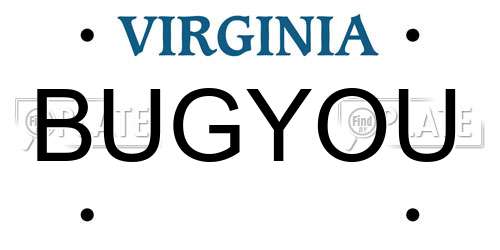 BUGYOU Virginia License Plate