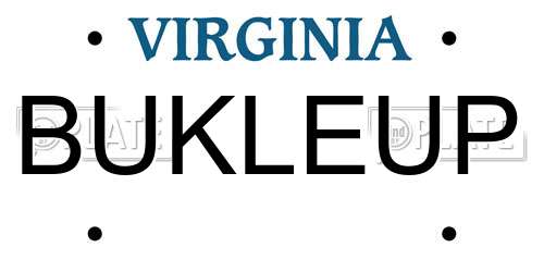 BUKLEUP Virginia License Plate
