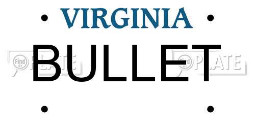 BULLET Virginia License Plate