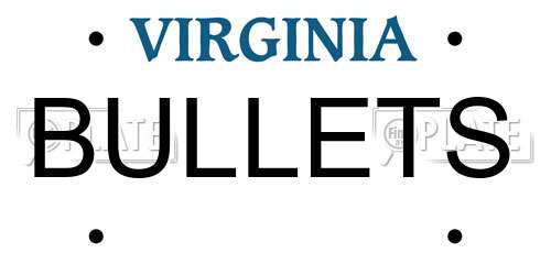 BULLETS Virginia License Plate