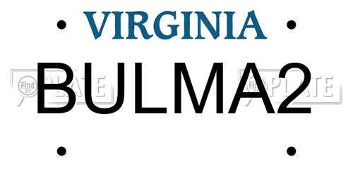BULMA2 Virginia License Plate
