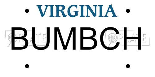 BUMBCH Virginia License Plate