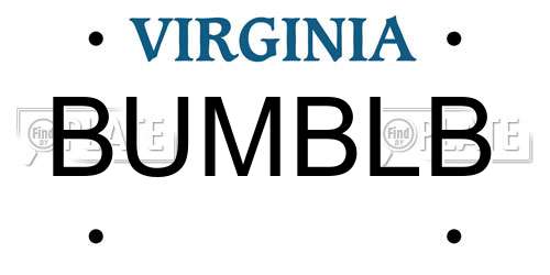 BUMBLB Virginia License Plate