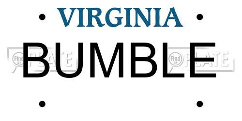 BUMBLE Virginia License Plate