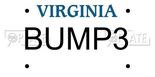 BUMP3 Virginia License Plate