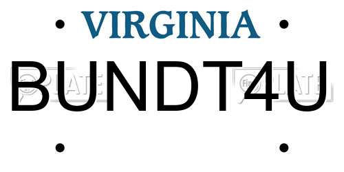 BUNDT4U Virginia License Plate