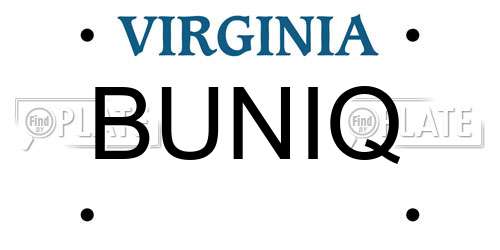 BUNIQ Virginia License Plate