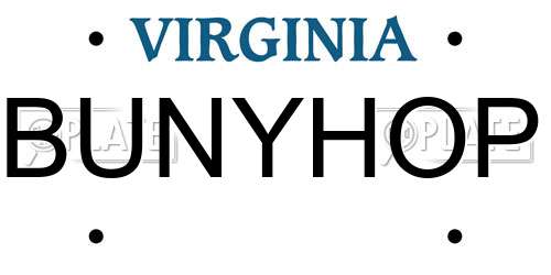 BUNYHOP Virginia License Plate