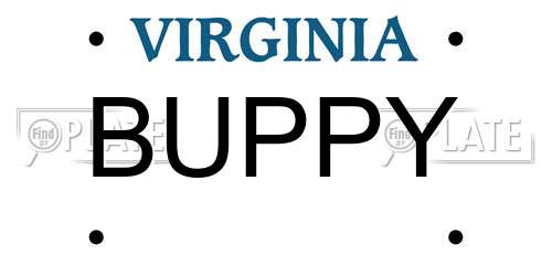 BUPPY Virginia License Plate
