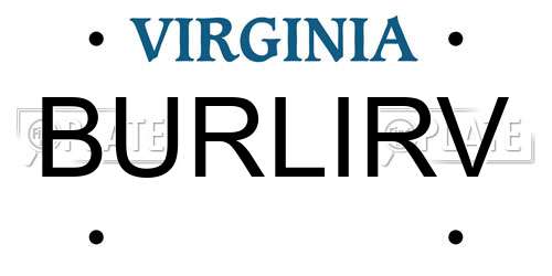BURLIRV Virginia License Plate