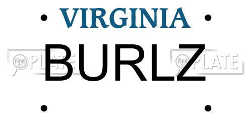 BURLZ Virginia License Plate