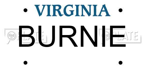 BURNIE Virginia License Plate