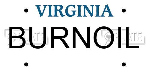 BURNOIL Virginia License Plate